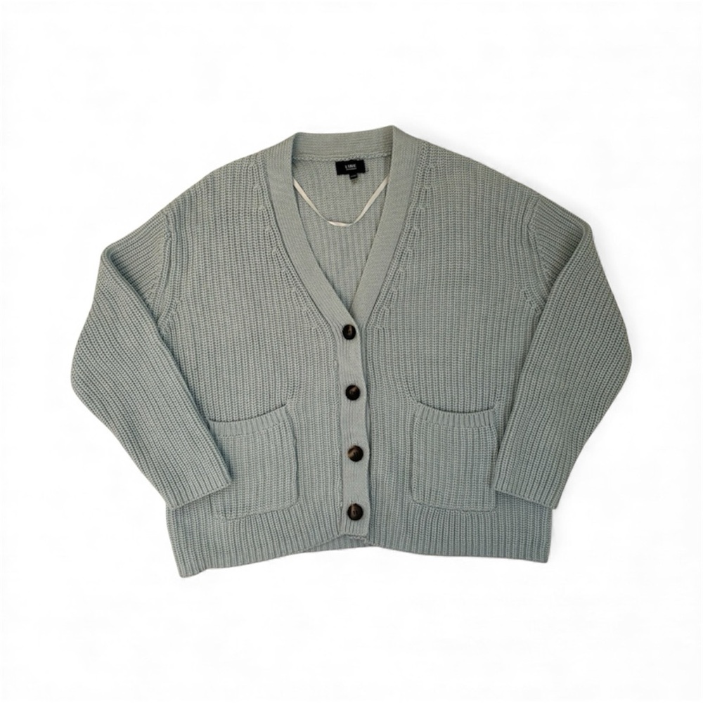 Line the‎ Label Pale Blue Cardigan 100% cotton